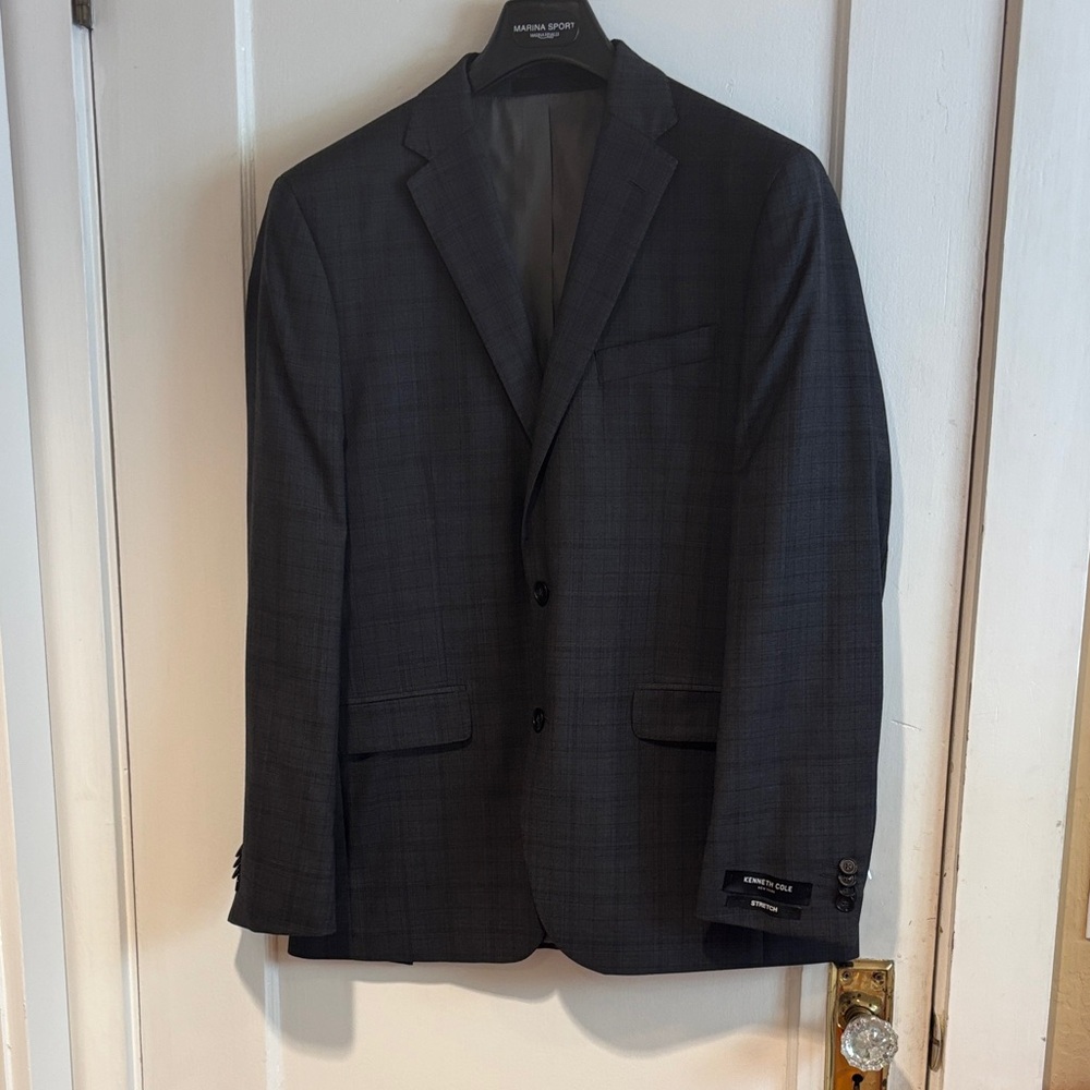 Michael Kors Charcoal Plaid Blazer
